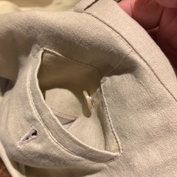 REITMANS Tan Coastal Pant Straight Wide Leg Linen Blend Minimalist Trousers 15 - Picture 9 of 11